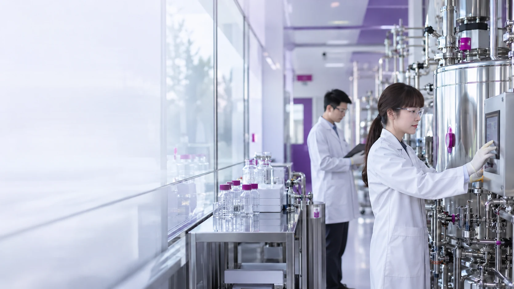 Peptide process plant corridor — project illustration