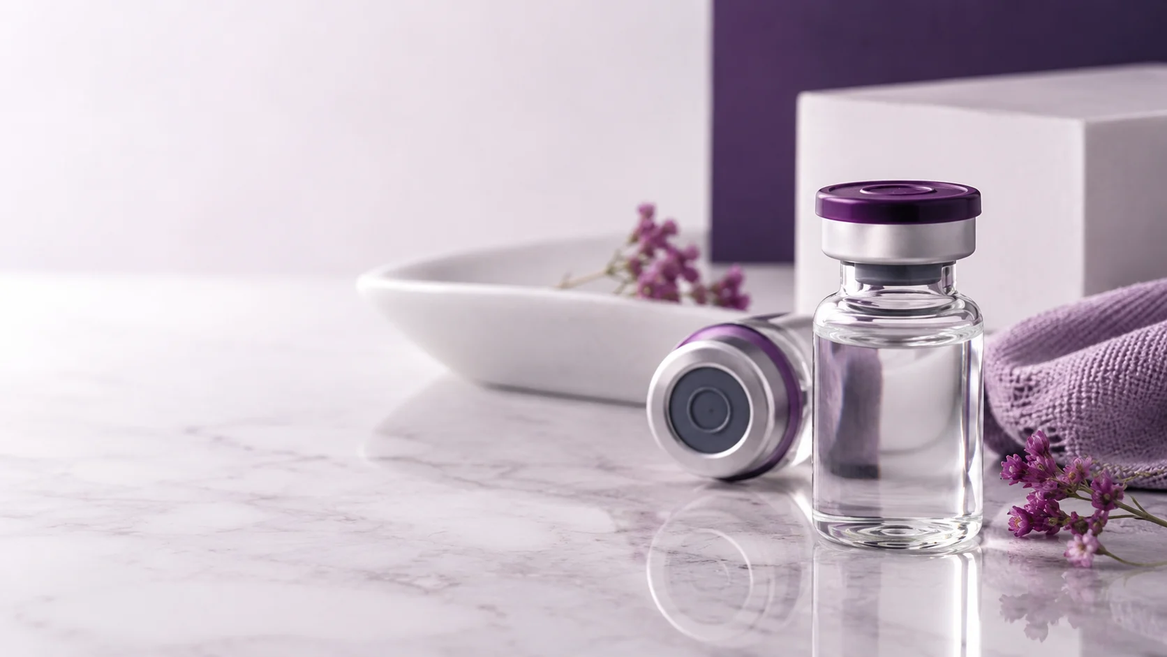 A liquid vial closure and cap detail — project illustration