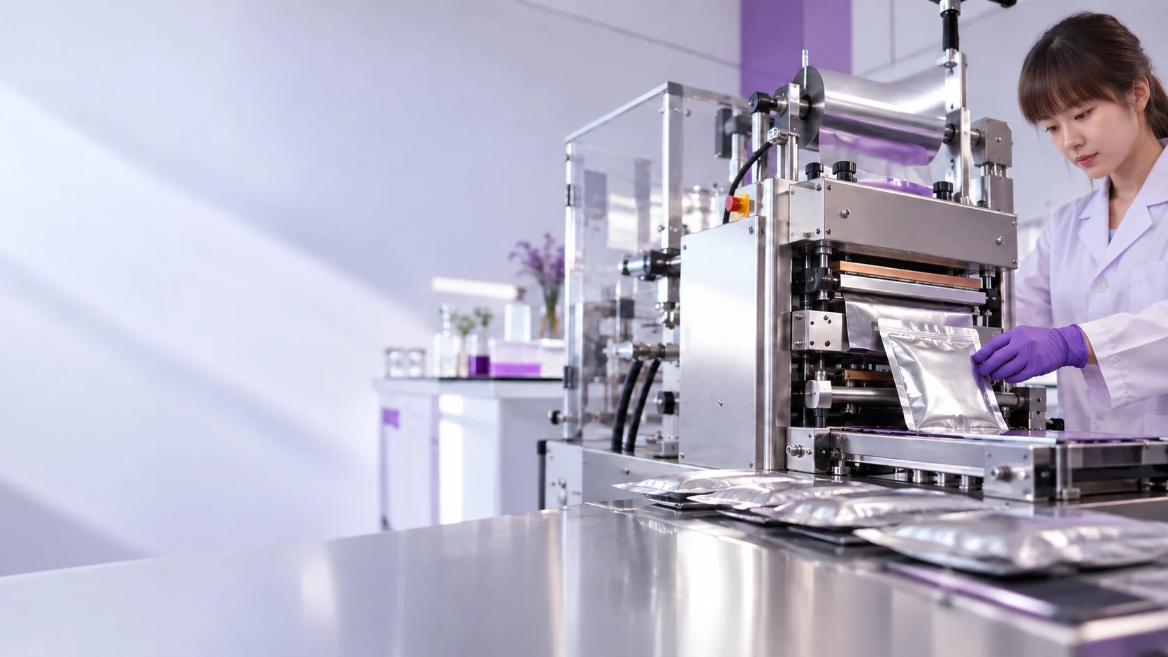 Foil pouch sealing equipment — project illustration