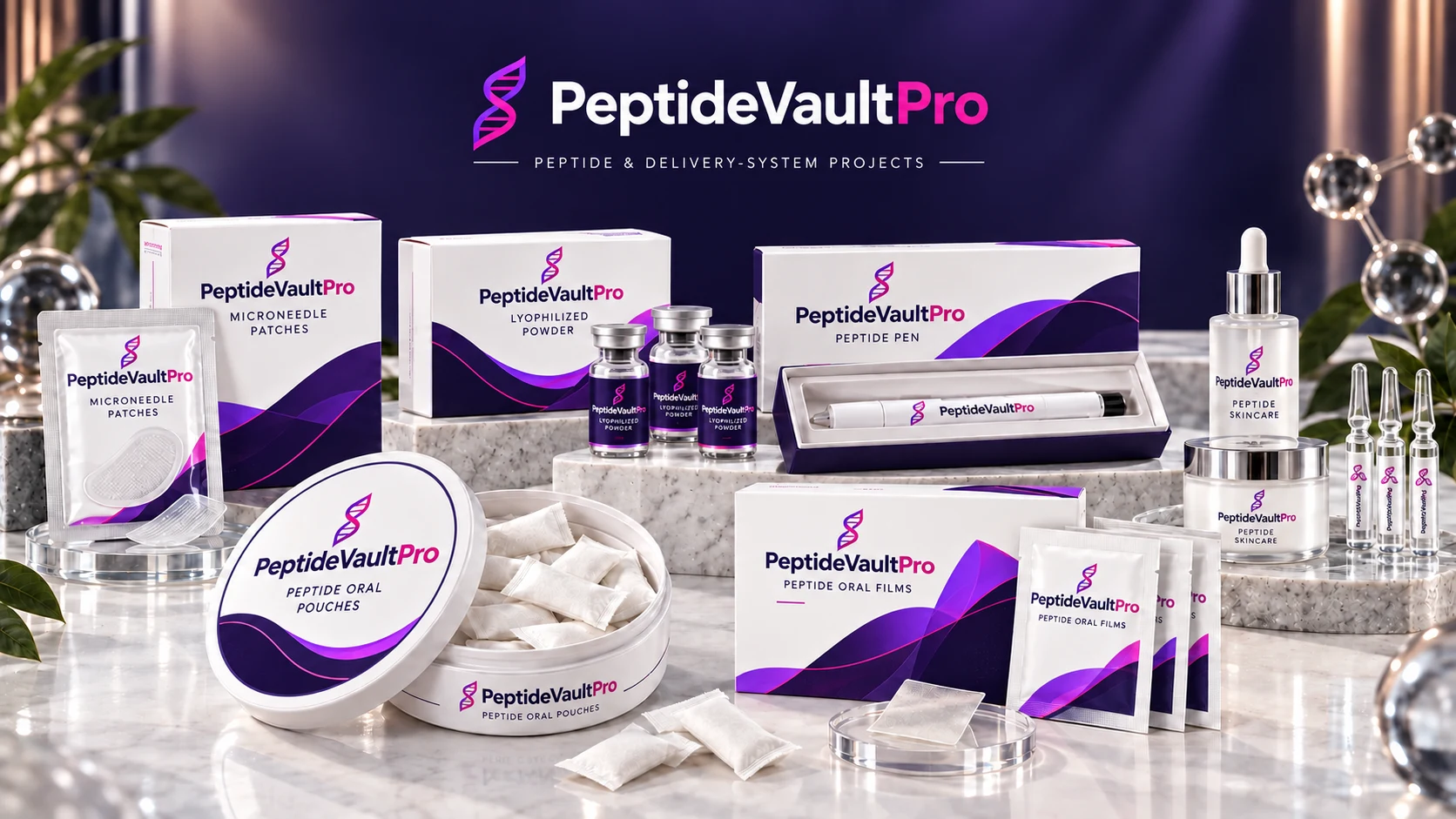 PeptideVaultPro product-format portfolio illustration. Packaging and specification are confirmed per project.