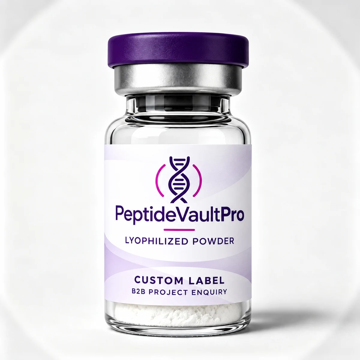 PeptideVaultPro Lyophilized powder OEM / ODM packaging concept; final product and artwork are project-specific.