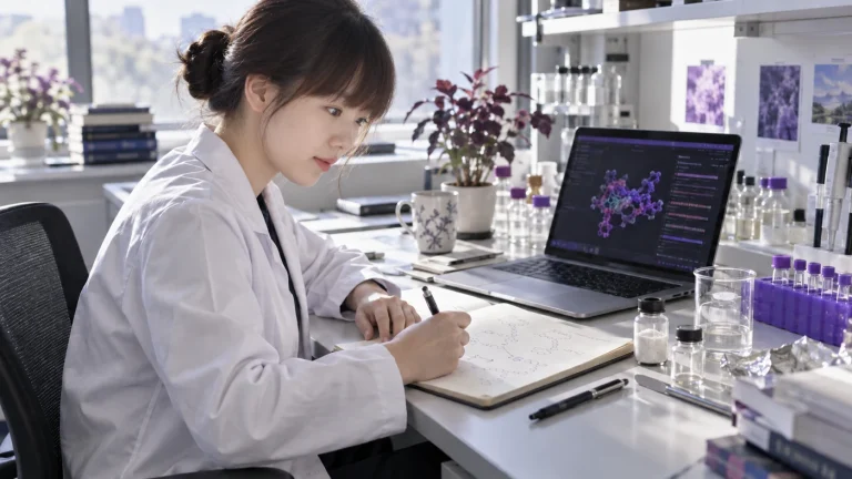 Planning a custom peptide synthesis brief — editorial illustration
